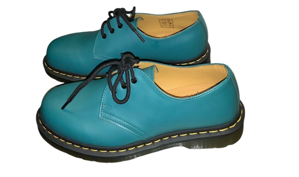 Dr. Martens Smooth Leather TEAL Unisex 31009 Oxford Shoes Womens 7 Mens 6 NEW