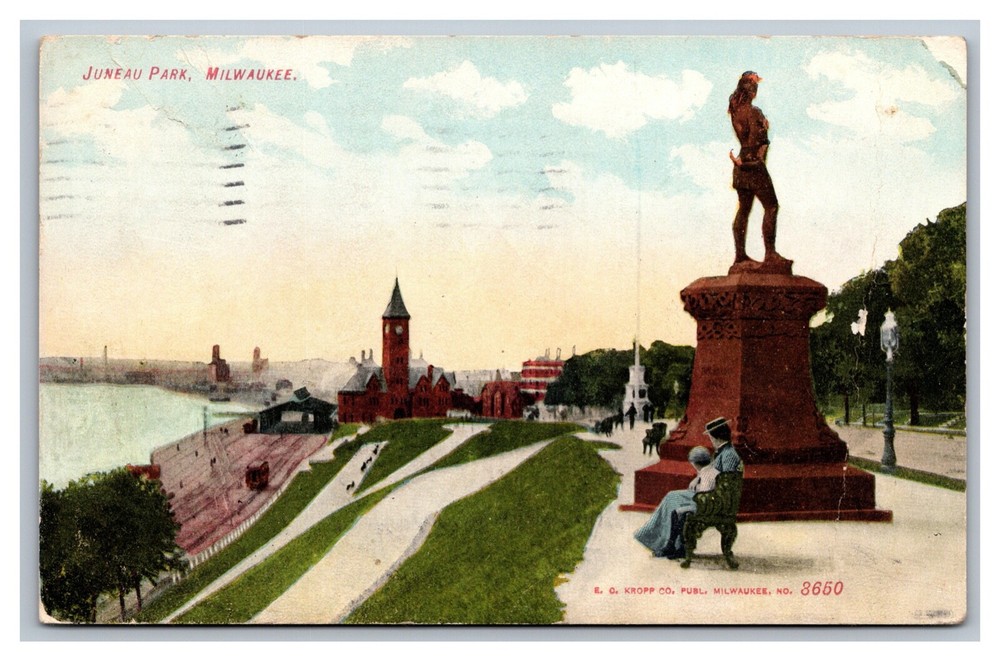 Milwaukee, WI Wisconsin, Juneau Park, E O Kropp, Postcard Posted 1909