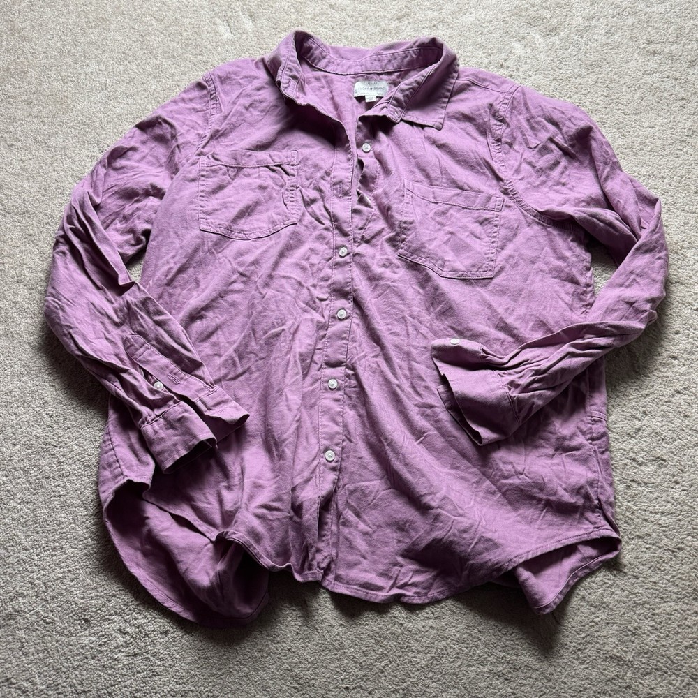 Lucky Brand Button Up Shirt Womens Large Pink