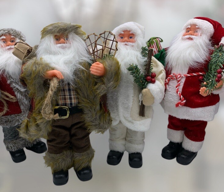 Set 4 Collectible Christmas Old World Santa Claus Holiday Decor Outdoors 12”