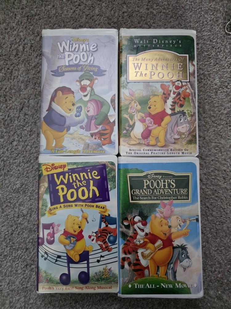 4 Winnie the Pooh VHS Tapes Lot