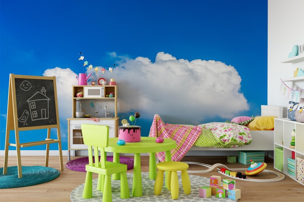 3D Blue Sky White Clouds Landscape Wall Murals Wallpaper Murals Wall Sticker 4
