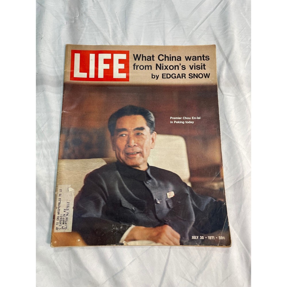 Vintage LIFE Magazine July 30 1971 Chou En-lai China Nixon Visit Edgar Snow