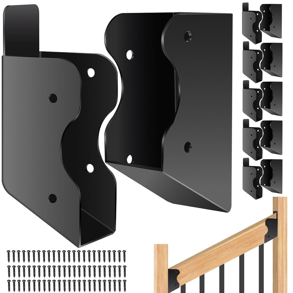 6-Pack 30° Stainless Steel Deck Railing Brackets for 2x4 Wood