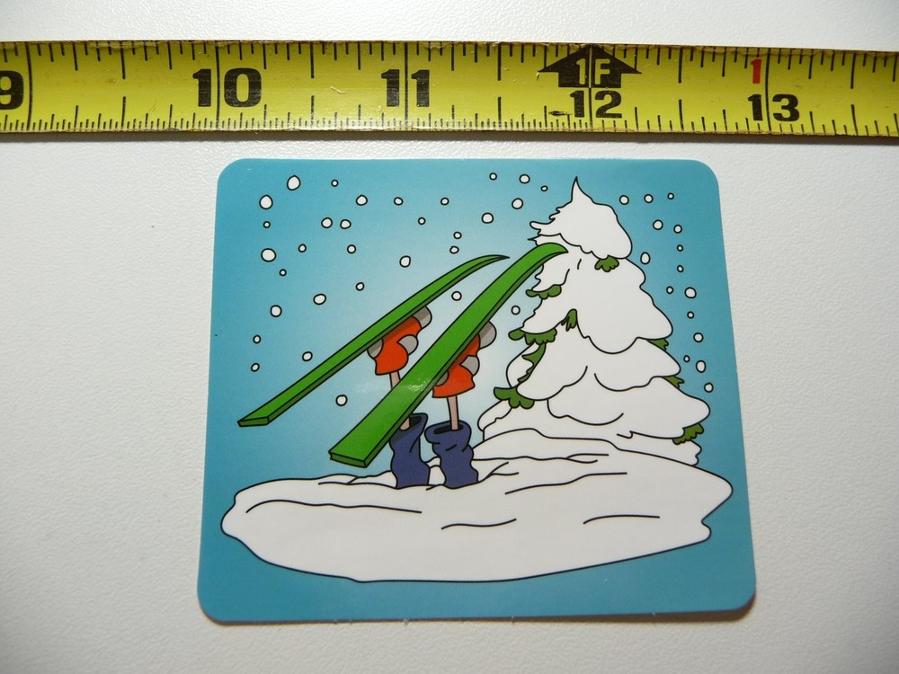 WINTER SPORTS WIPE OUT SNOW DRIFT PERSON DECAL STICKER RESORT PLAY FUN SNOW