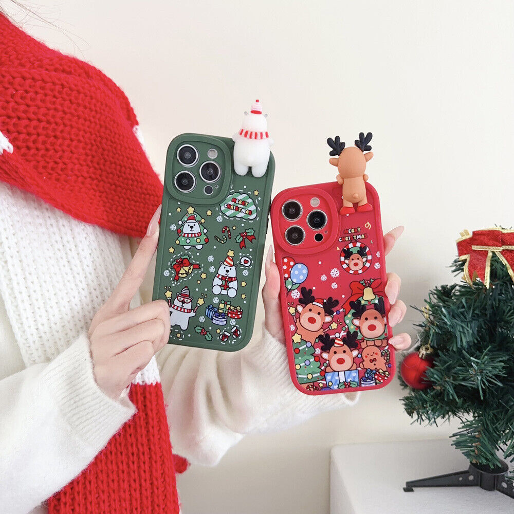 Christmas 3D Doll Cartoon Case Cover for iPhone 16 Pro Max