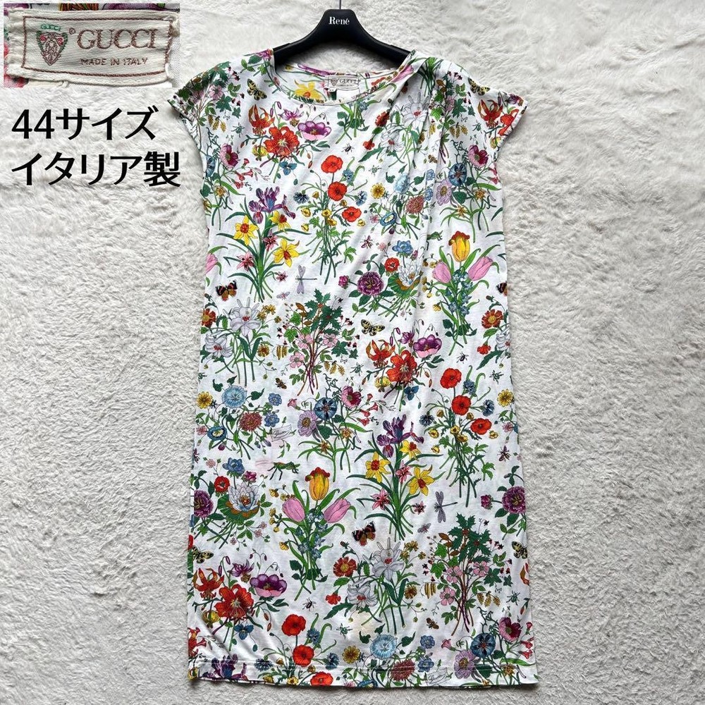 Rare Vintage Gucci Floral Print Knee-Length Dress Size 44 Italian Made