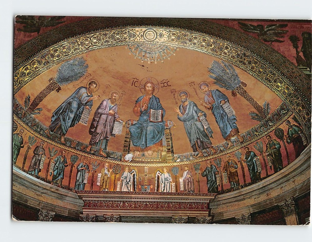 Postcard Apse Mosaic Basilica of Saint Paul Outside the Walls in Rome Italy