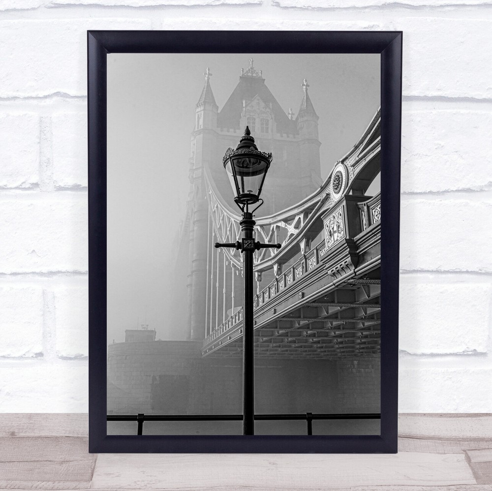A Bridge Too Far Architecture Lamp Street Light River Wall Art Print