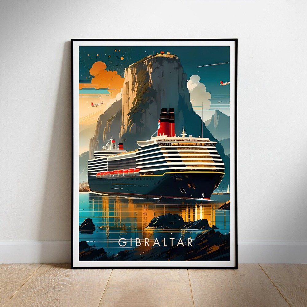 Gibraltar Travel Poster Wall Art Instant Hanging Decor New Home Gift