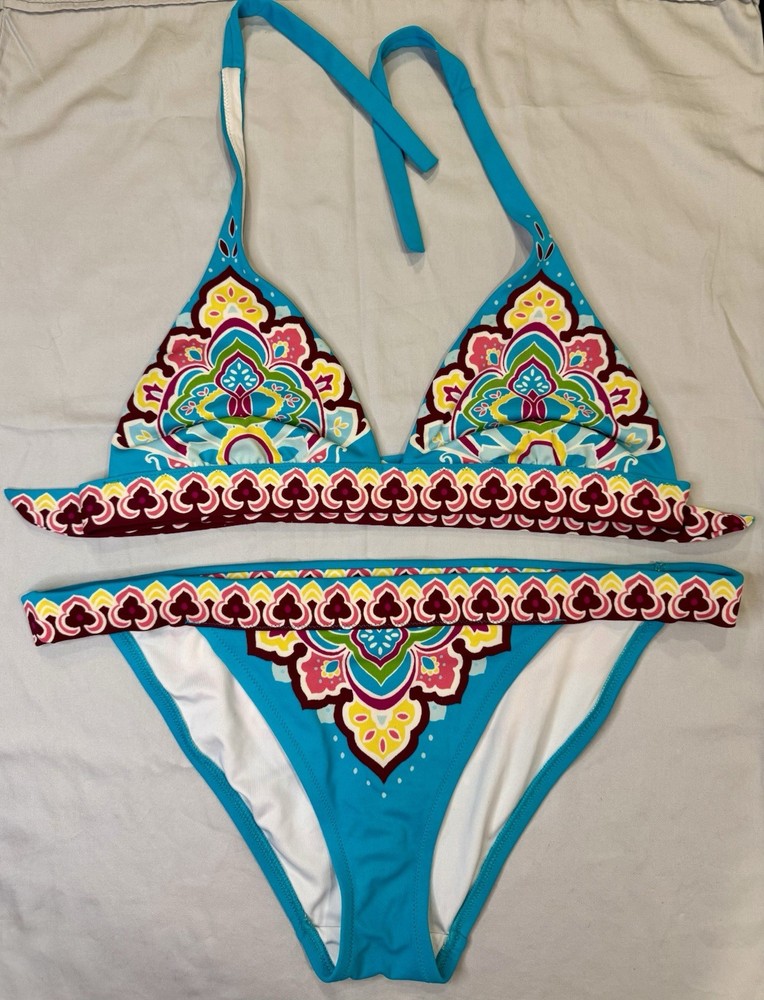 Vintage Y2K “Tattoo” Victoria secret bikini- Medium - Blue Multi