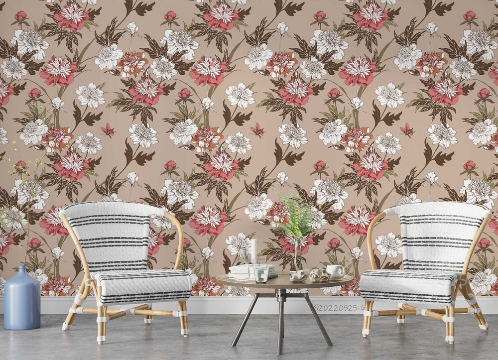 3D Flowers Flora Watercolor Pattern Wall Murals Wallpaper Murals Wall Sticker