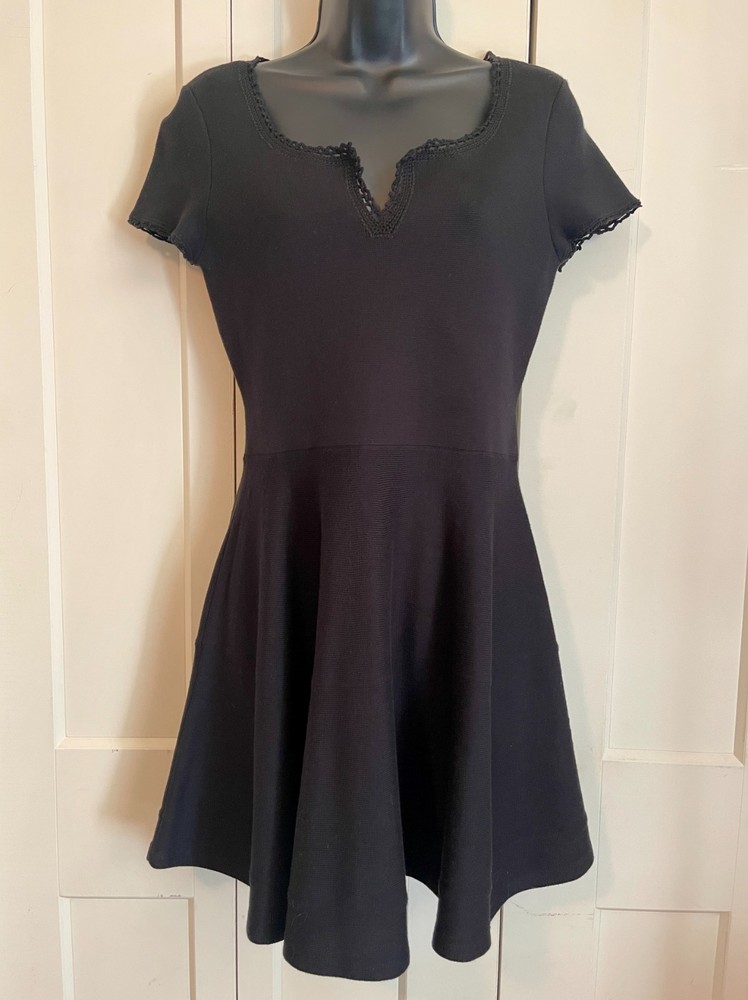 Kate Spade 100% Cotton Black Knit Women's Dress- S