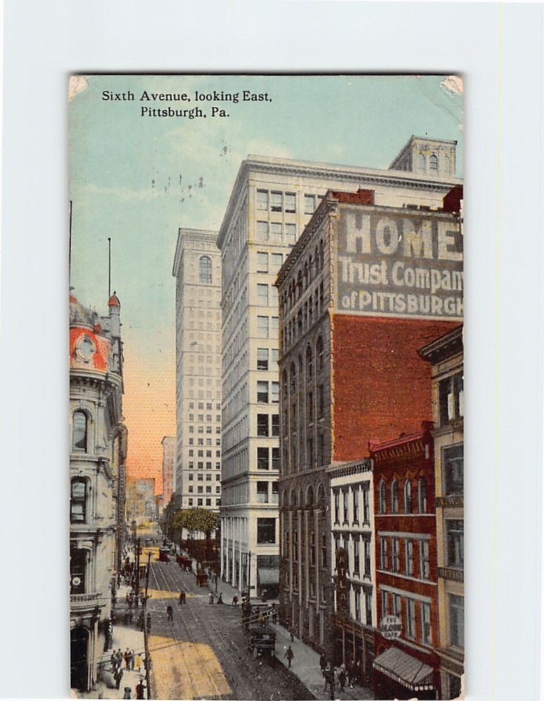 Postcard Sixth Avenue Looking East Pittsburgh Pennsylvania
