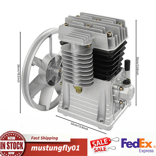 2HP Twin Cylinder Oil-Lubricated Belt Drive Piston Air Compressor Pump