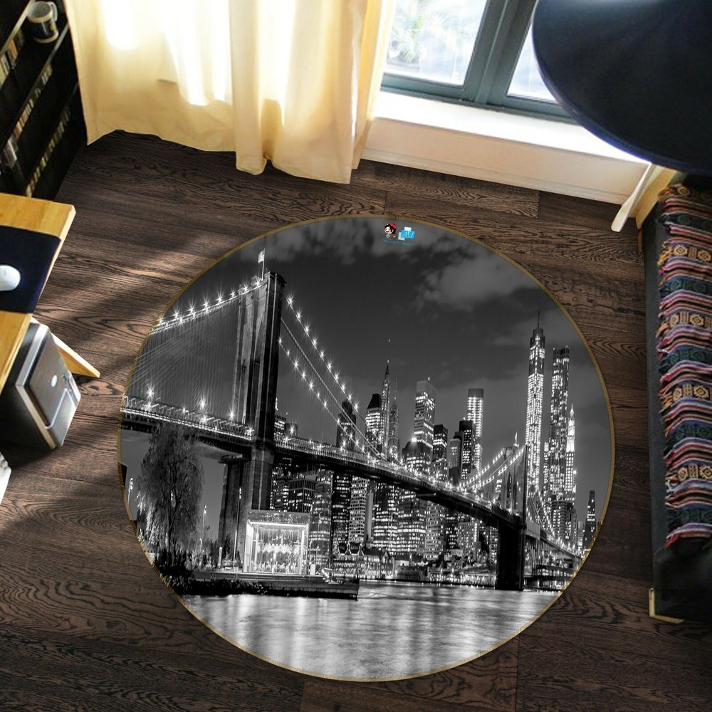 3D City New York Bridge NAO3831 Game Rug Mat Elegant Photo Carpet Mat Fay