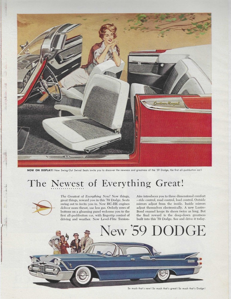 New '59  Dodge  Original Print Ad