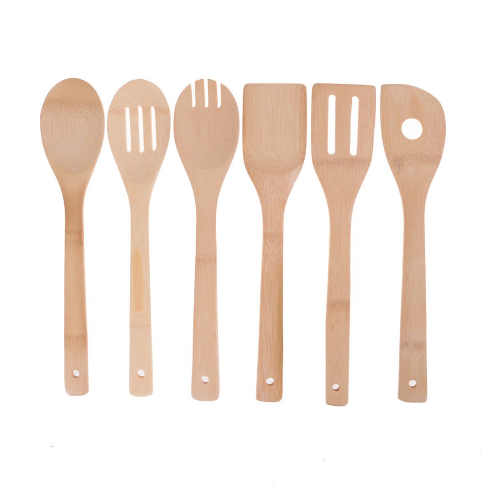 Bamboo Wood Kitchen Tools Spoons Spatula Wooden Cooking Mixing Utensils ToolY*a5