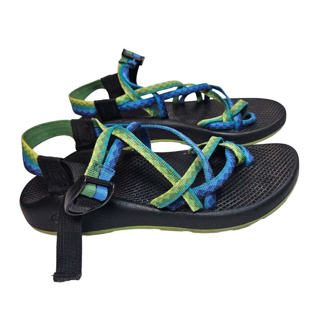 Chaco Womens ZX2 Yampa Fresh Blue Green Strappy Sandals with Vibram Sole Size 8
