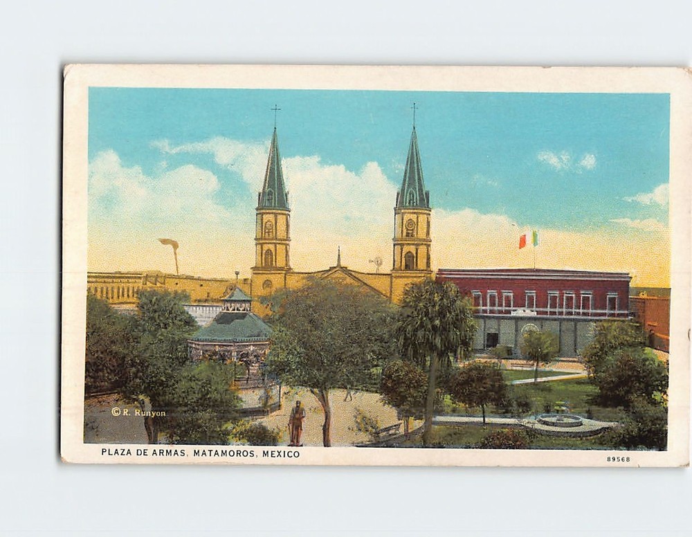 Postcard Plaza De Armas Matamoros Mexico North America
