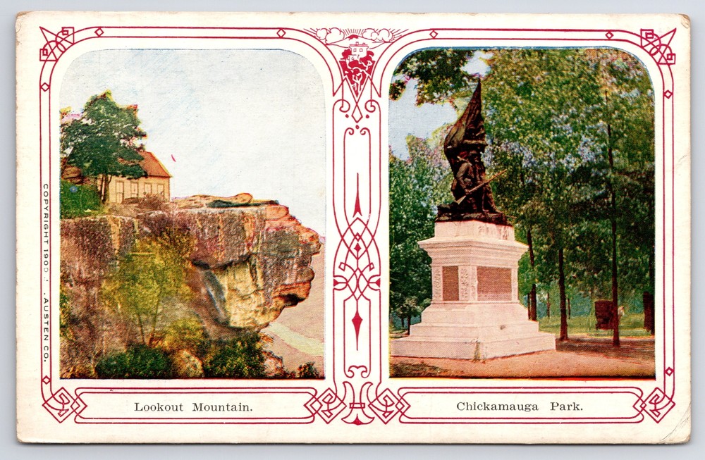 Chattanooga Tennessee~Lookout Mountain~Chickamauga Park Monument~c1910 PC
