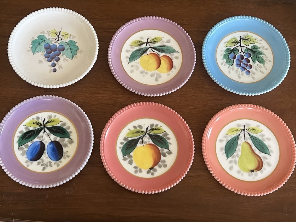 Westmoreland Beaded Edge milk glass plates