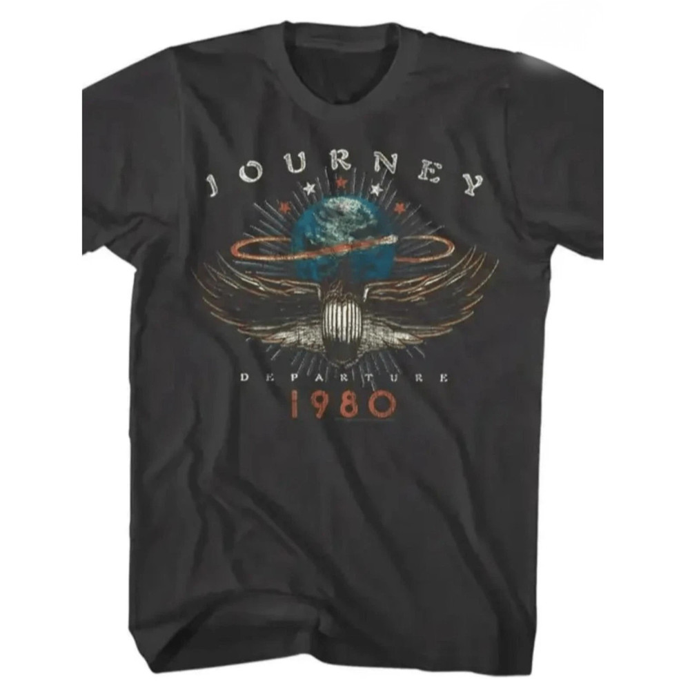 Journey 1980 Departure Shirt Vintage Rock Band Graphic Retro Tee