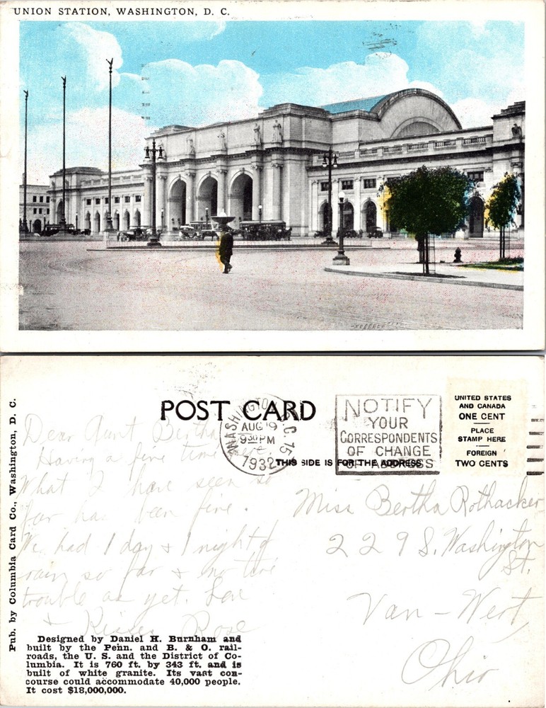 Union Station Washington District of Columbia DC Postcard