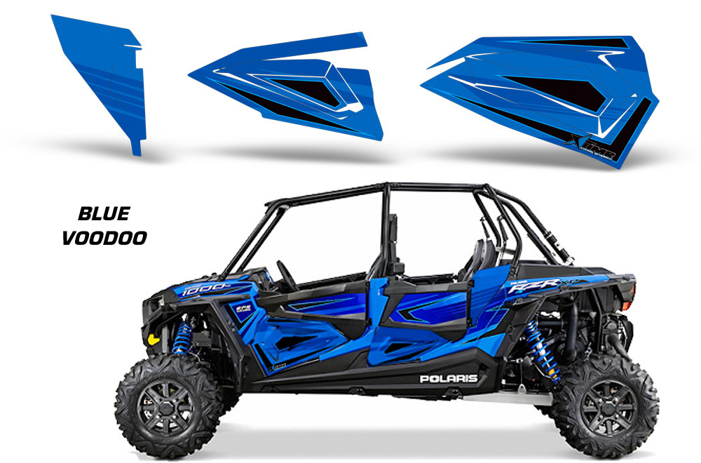 AMR Racing Graphic Kit Polaris RZR 1000 UTV 4 Door Inserts OEM 2014 VOODOO BLUE