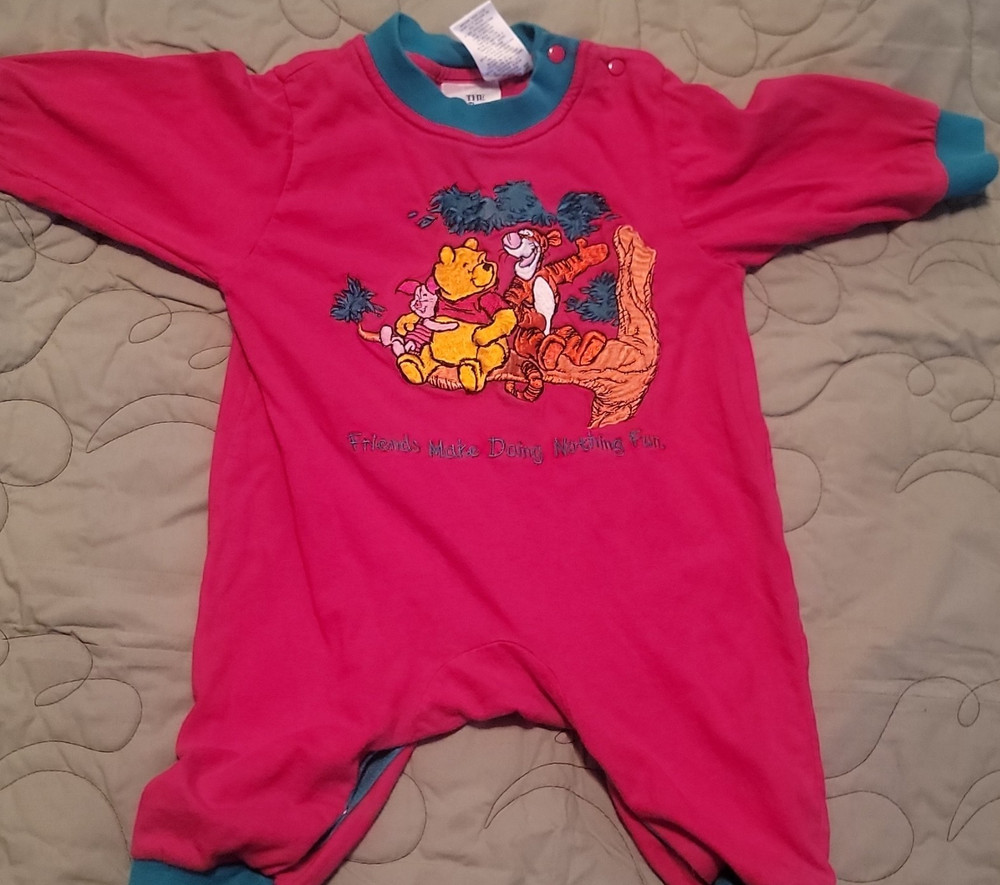 Disney Winnie the Pooh red Romper One-Piece Bodysuit, Cartoon