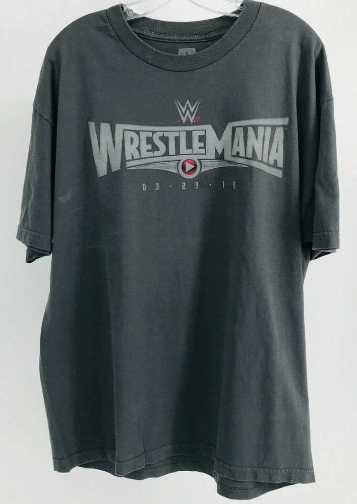 2015 WWE Wrestlemania 31 T Shirt Tee Cotton Gray Mens Size XL