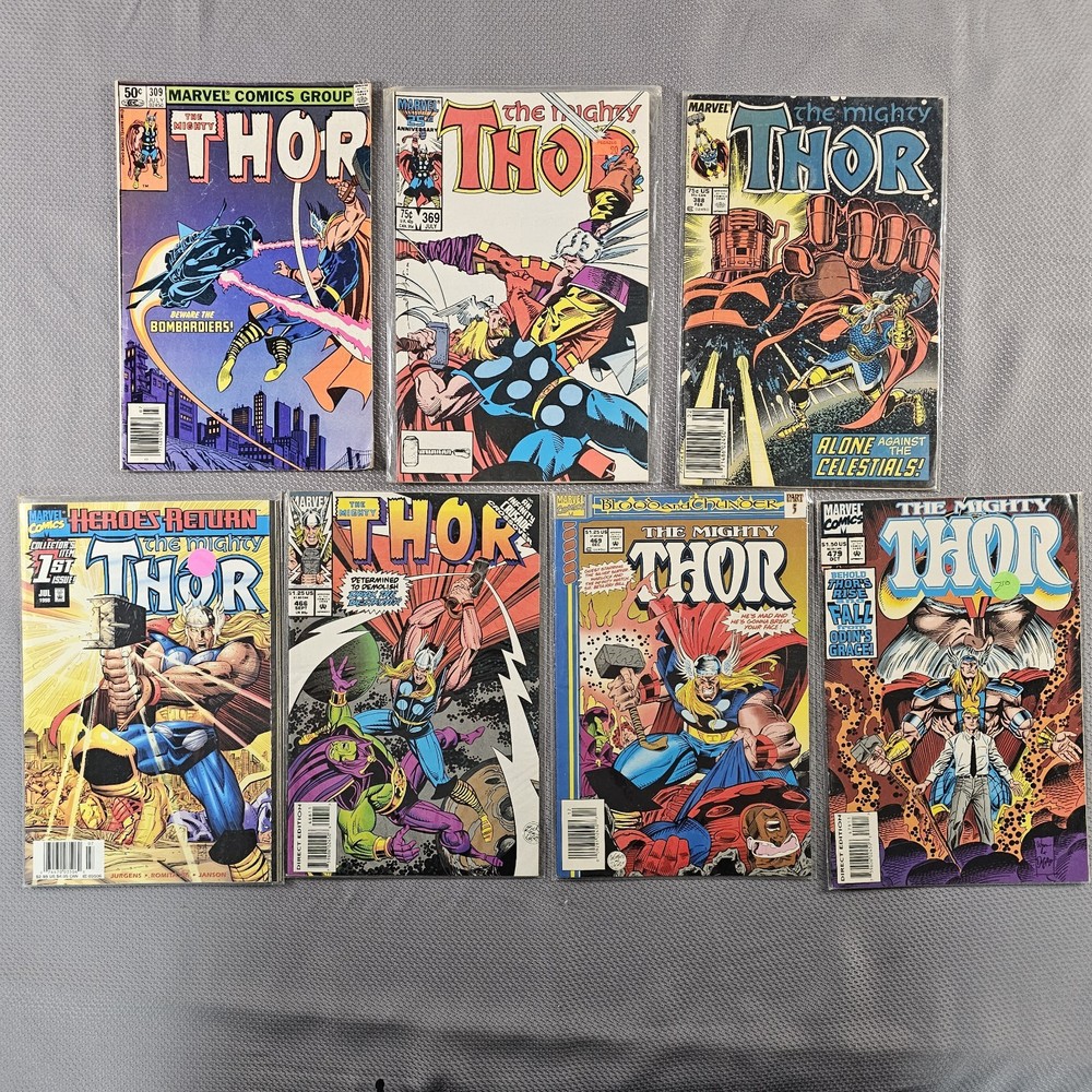 THOR Marvel Comics Lot Of 7 Various Vintage Issues 1980s-1990s Please Read⬇