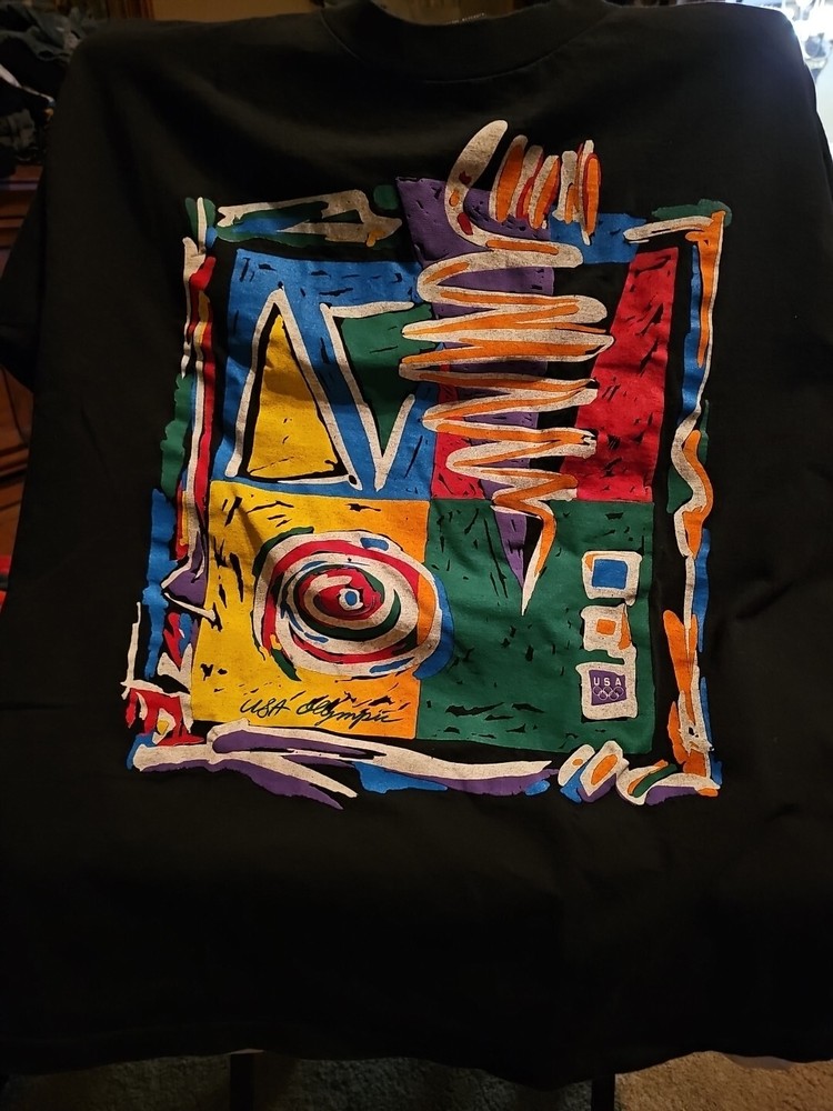 Vintage 90s JC Penney Olympics Abstract Graphic Tee for Adults  -image