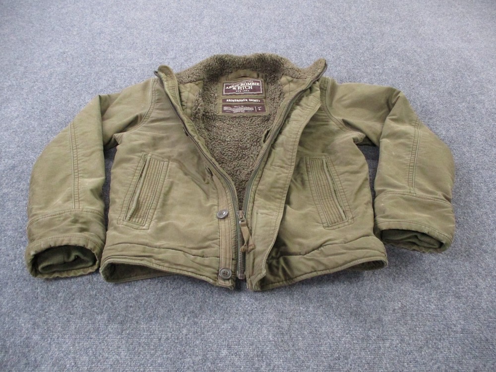Abercrombie Fitch Jacket Mens L Wool Sherpa Lined Adirondack Coat Heavy Outdoors
