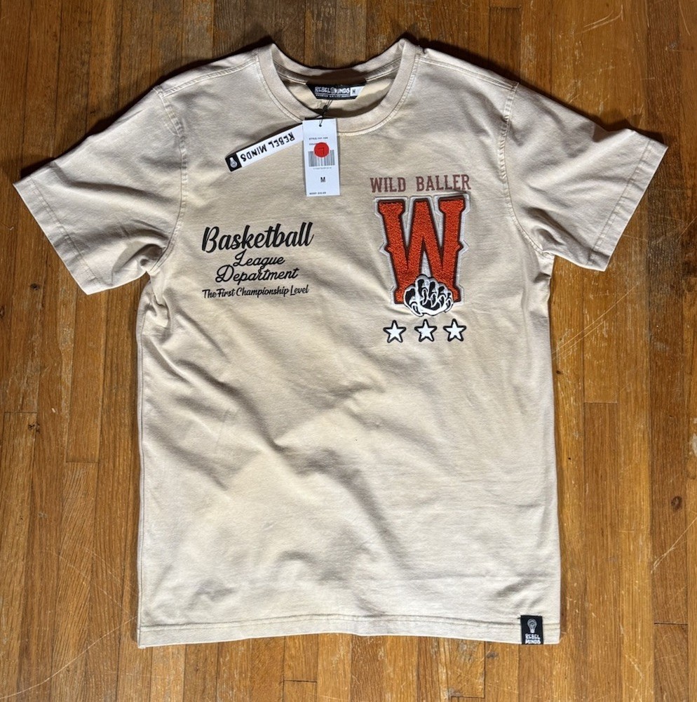 Rebel Minds Beige Graphic T Shirt Size Medium