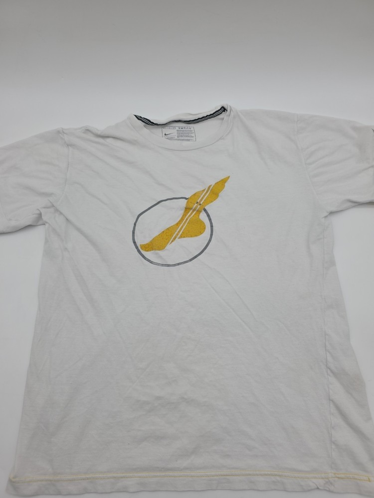 Nike T-Shirt Men Large White Track Running Tee#44444