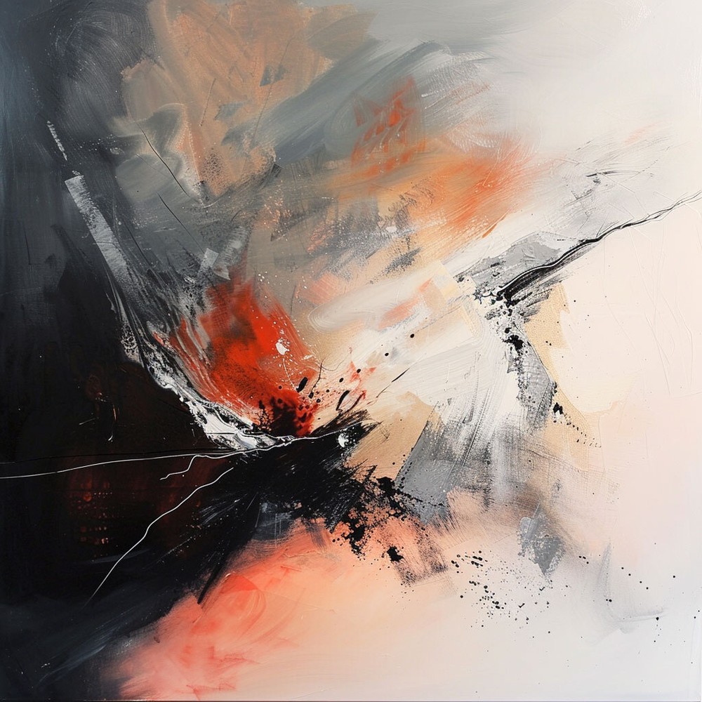 original Hand-Painted Texture Oil Painting on Canvas Abstract black Wall art