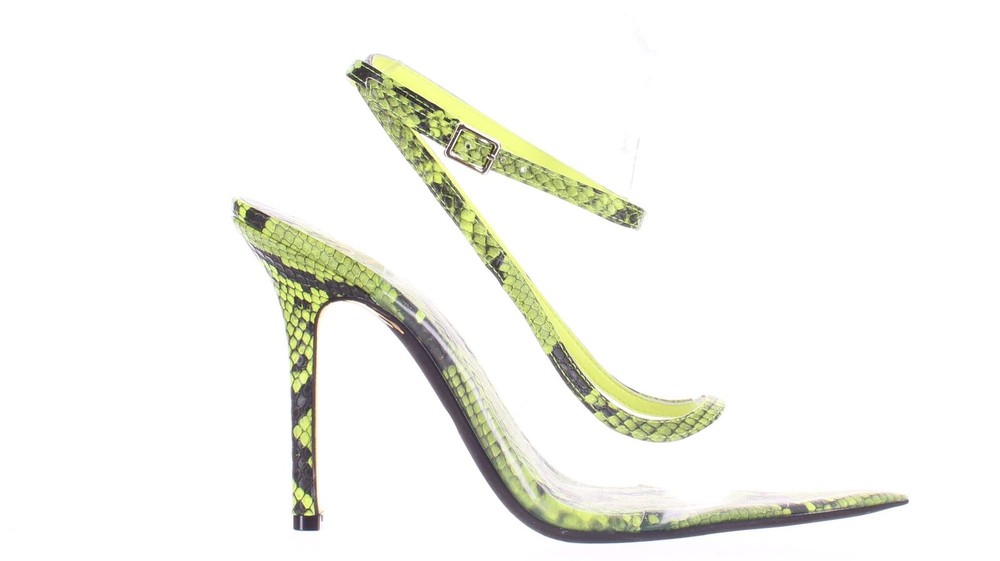 JLO Jennifer Lopez Parlata Clear Ankle Strap Heels Women Size 6.5 7686415