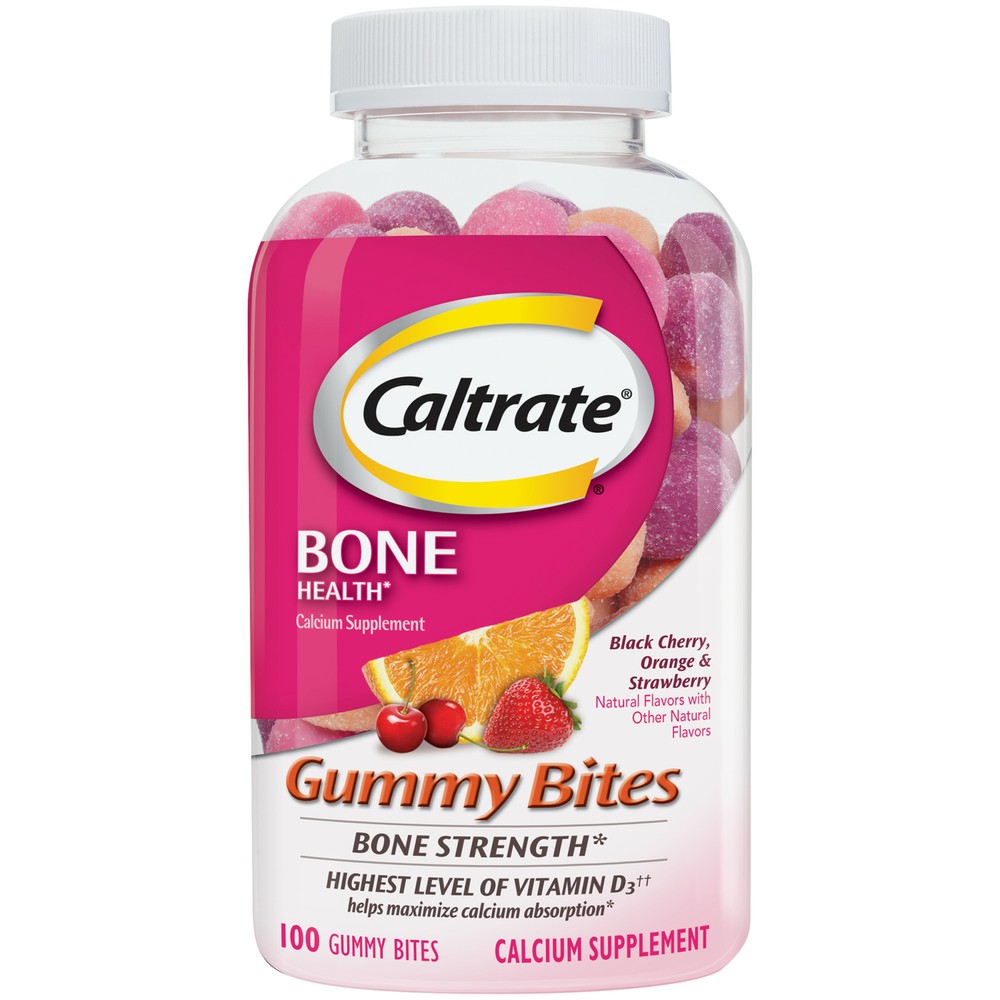 Caltrate Bone Health Calcium Gummy Bites- Multi-Flavored- 100 Ct