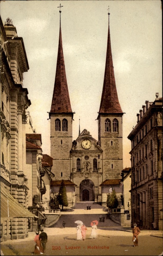 Hofkirche Luzern Switzerland vintage postcard d486