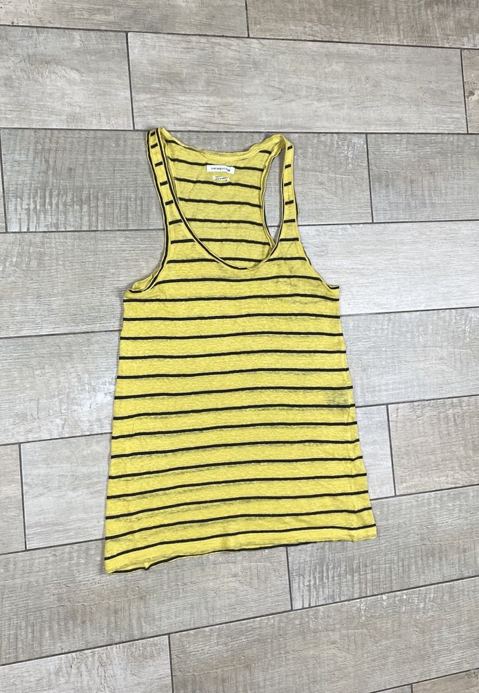 Isabel Marant Tank Top Womens Yellow Shirt Linen/cotton Size M