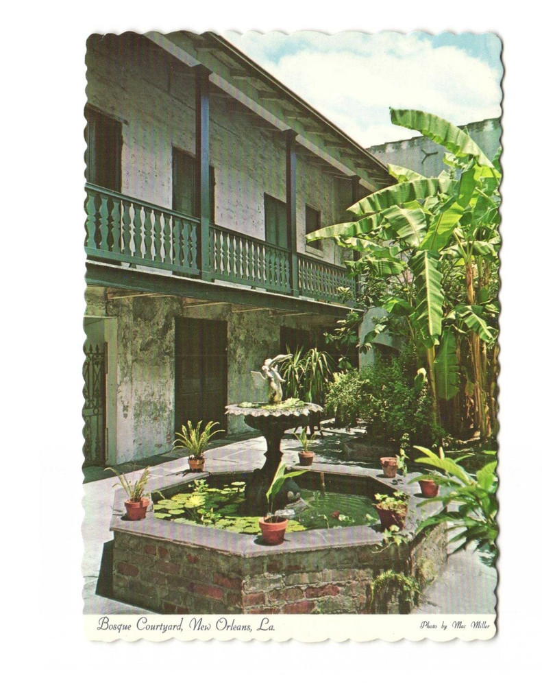 BOSQUE Courtyard New Orleans Louisiana vintage postcard Unposted