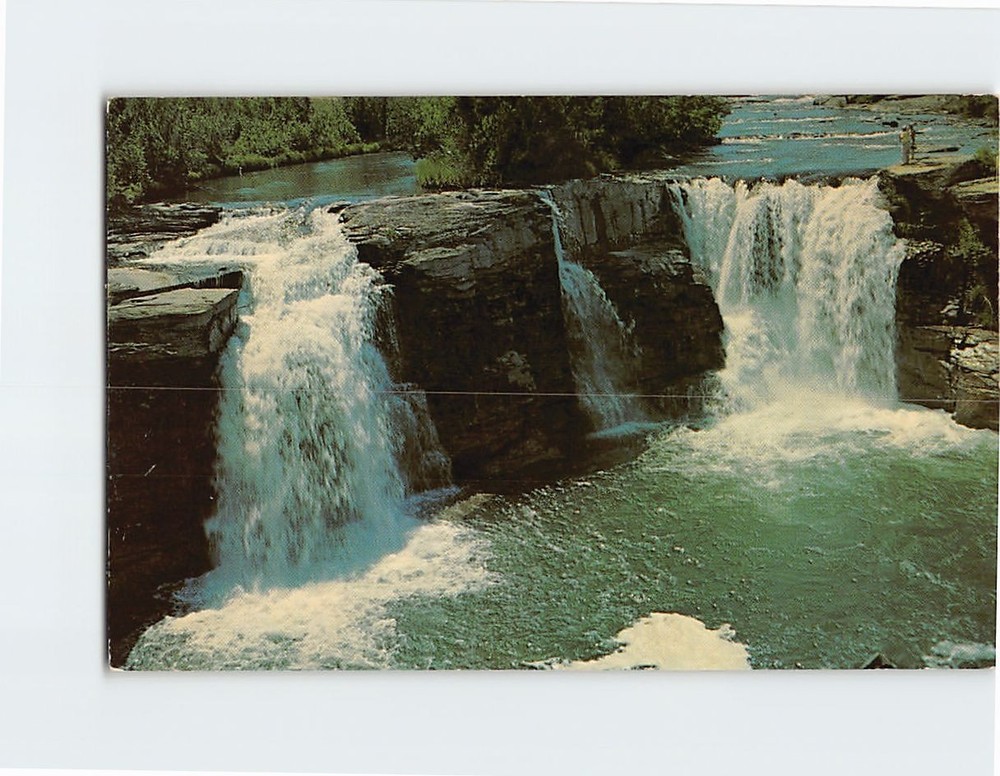 Postcard Lundbreck Falls Lundbreck River Canada