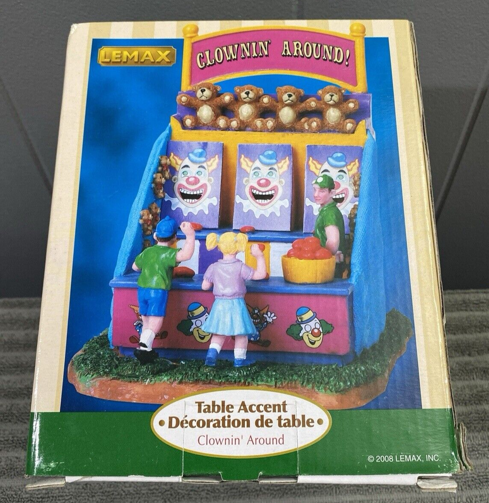 Lemax 2008 Retired CLOWNIN AROUND Carnival Table Accent Christmas Village Collectible-image