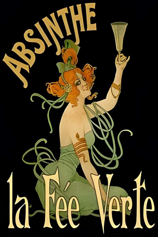 🍸 Absinthe la Fée Verte (1890s) Poster - Art Nouveau - 24x36” Hi-Res💎 Print --image
