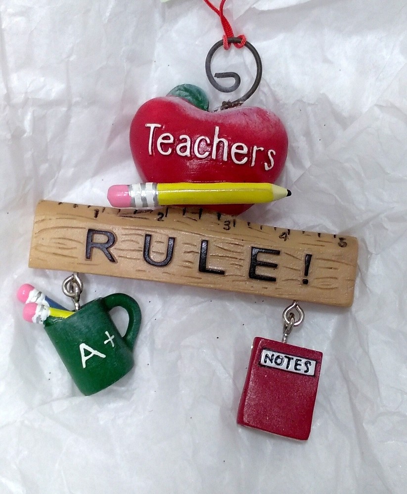 For The World's Best Teacher! Teacher's Rule Christmas Ornament New