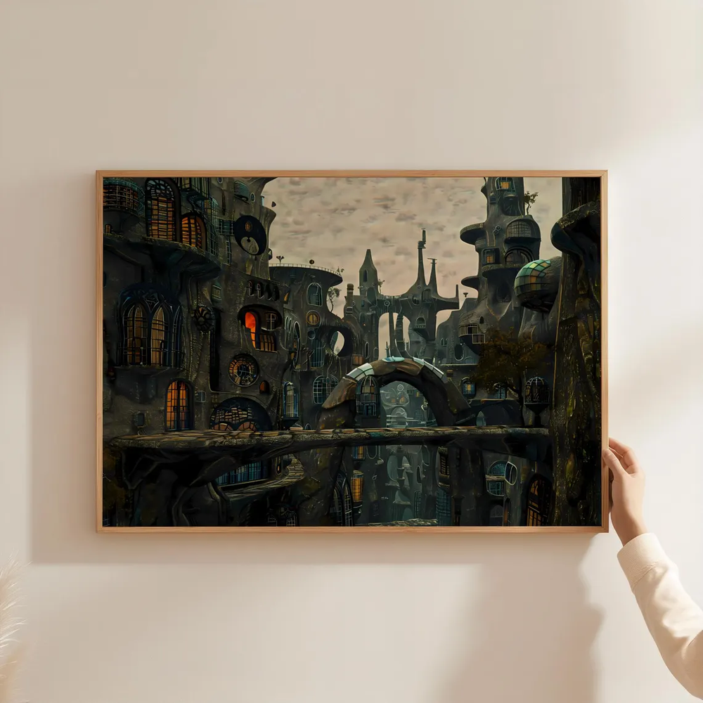 City Of a Dark Apoptotic World Painting Poster Premium Quality Choose your Size