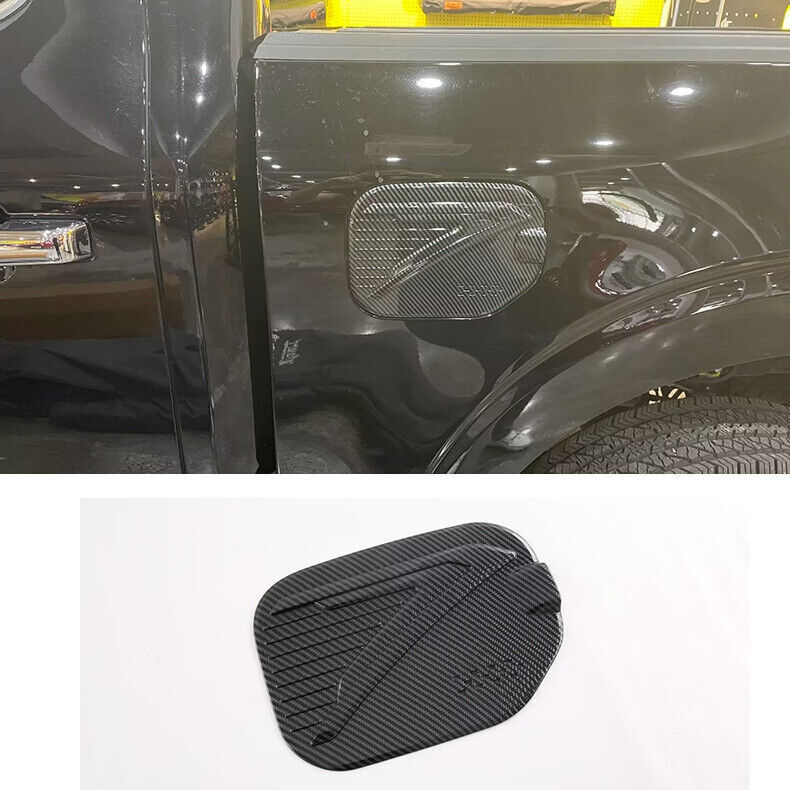 For Ford F-150 2021-25 Carbon Fiber Car Fuel Tank Cap Cover Gas Tank Decor Trim