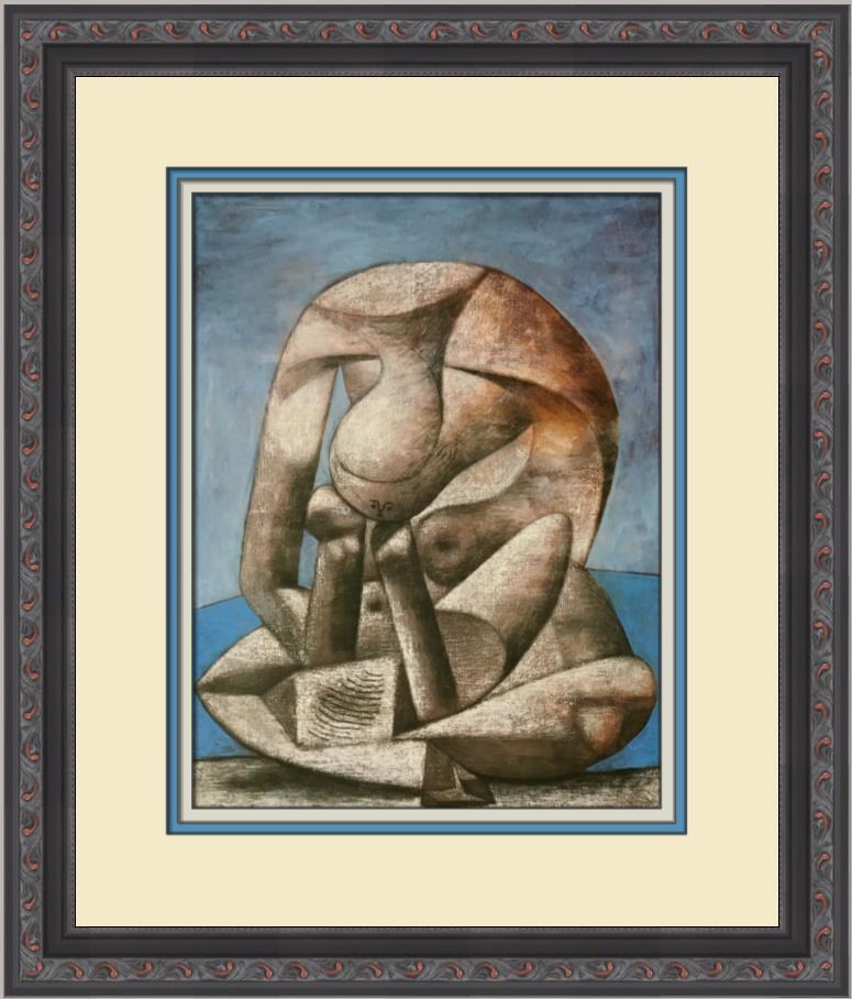 Pablo Picasso Great Bather with Book Custom Framed Print