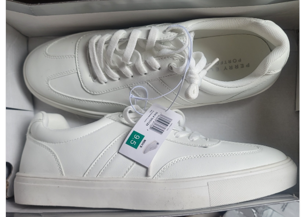 Perry Ellis Portfolio Men's Casual Shoes US Size 9.5 White 1851120 NEW MSRP $67